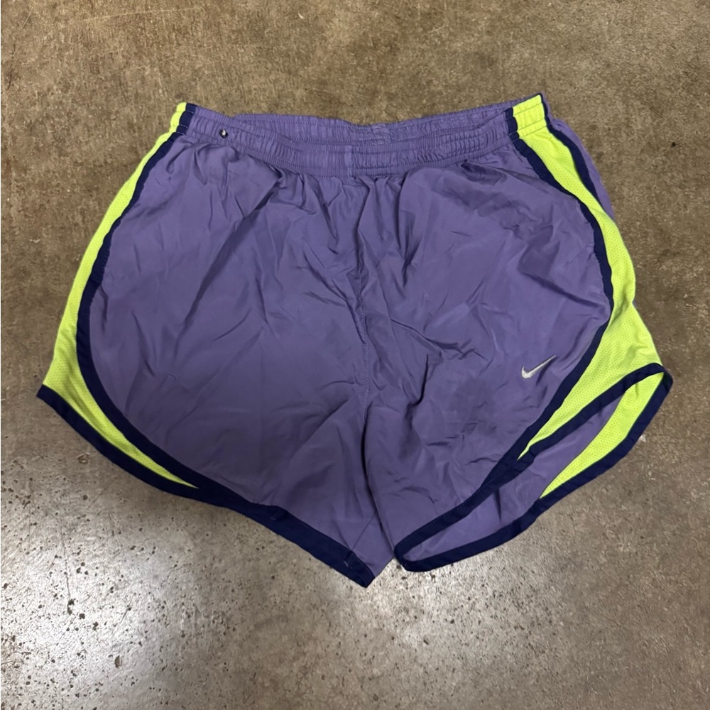Nike Purple and Neon Green Athletic Shorts size small women’s